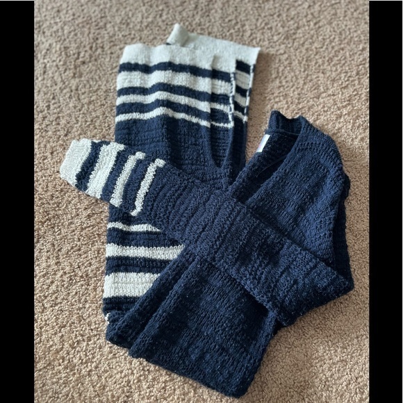 Justice Other - Justice navy blue/white long sleeve extra long cardigan sweater size girls 16